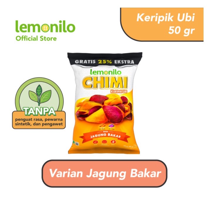 Lemonilo Chimi Keripik Ubi Rasa Jagung Bakar 50 gr - Keripik Ubi Chimi