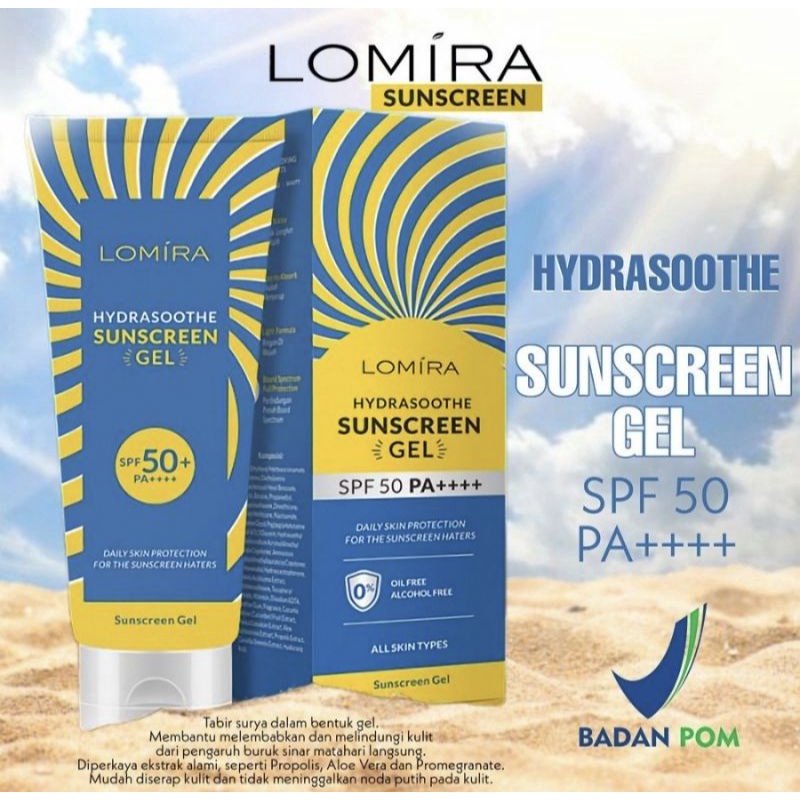 Lomira hydrasoothe sunscreen gel spf 50 PA++++ 50ml