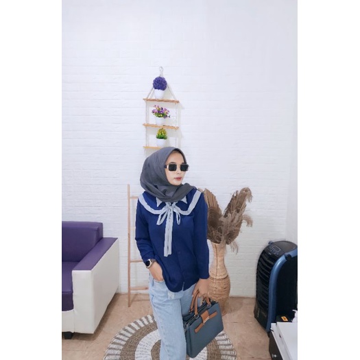 blouse korea/atasan kekinian/atasan kerja/baju kerja/kemeja remaja/kemeja korea style/kemeja murah m