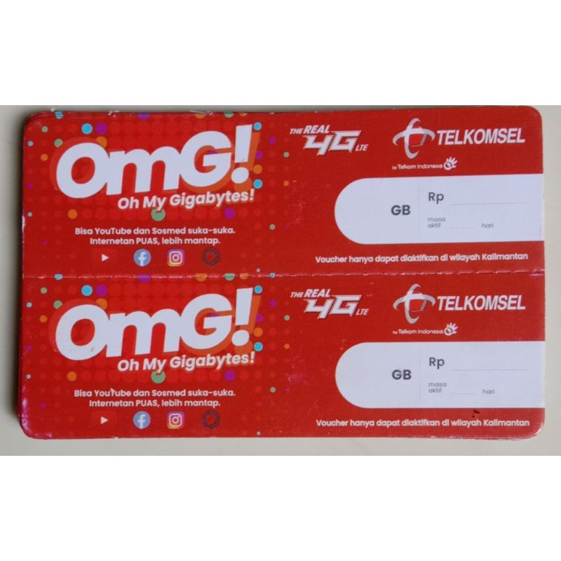 Voucher Telkomsel 1,5gb/5hari & 2gb/7hari