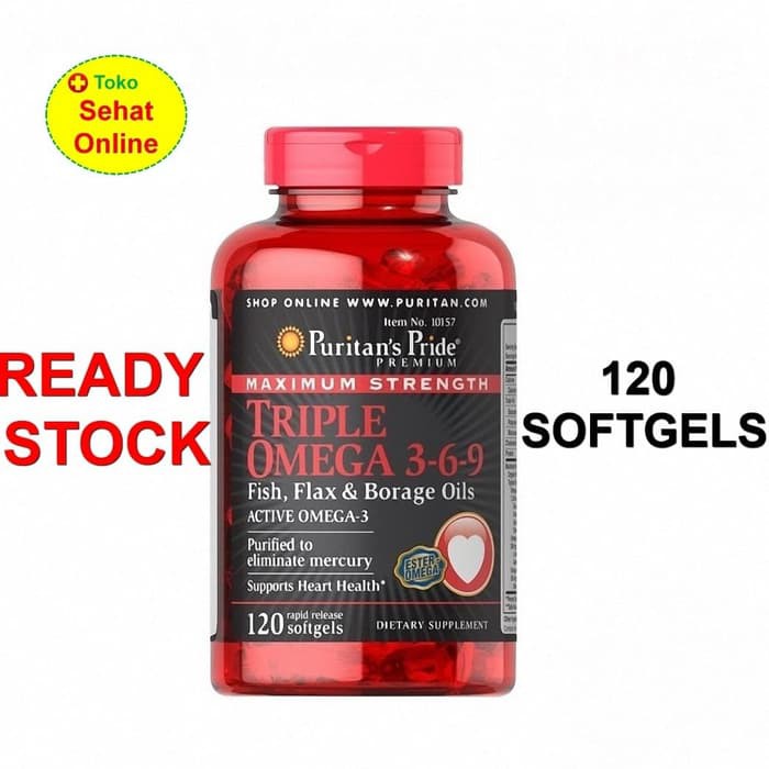 Puritan's Pride Maximum Strength Triple Omega 369 120 softgels omg