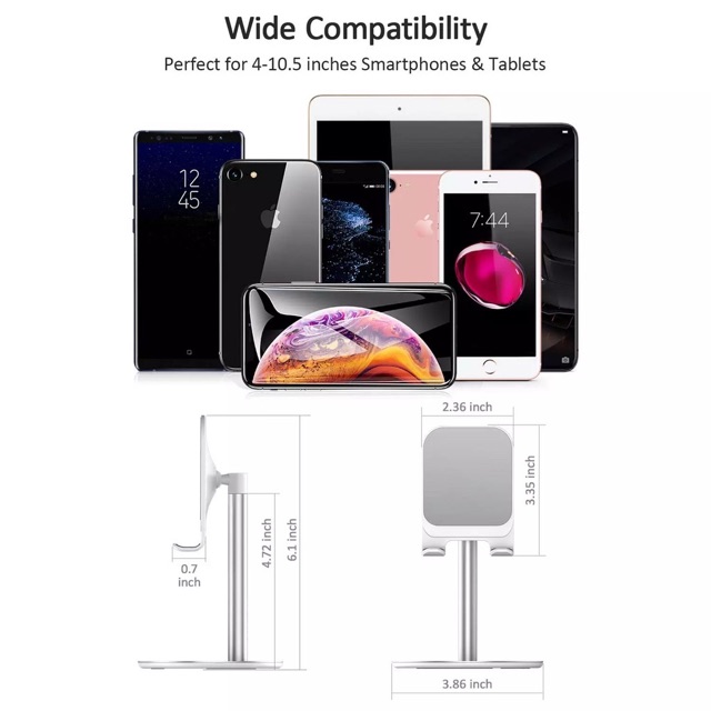 Standing metal handphone table adjustable universal Holder table