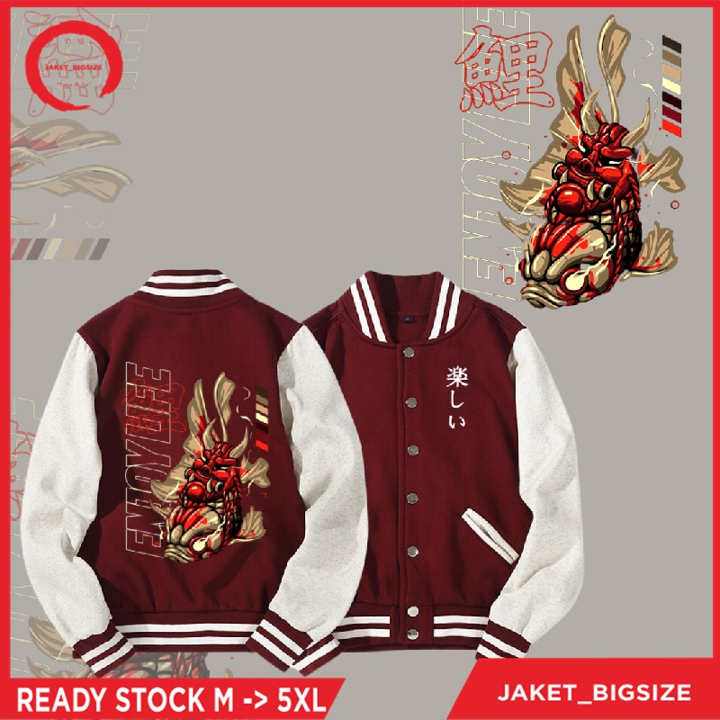 Zipper Ziper Jaket Hoodie Hudi Baseball jepang jepun harajuku jumbo bigsize pria wanita ukuran m l xl xxl xxxl xxxxl xxxxxl