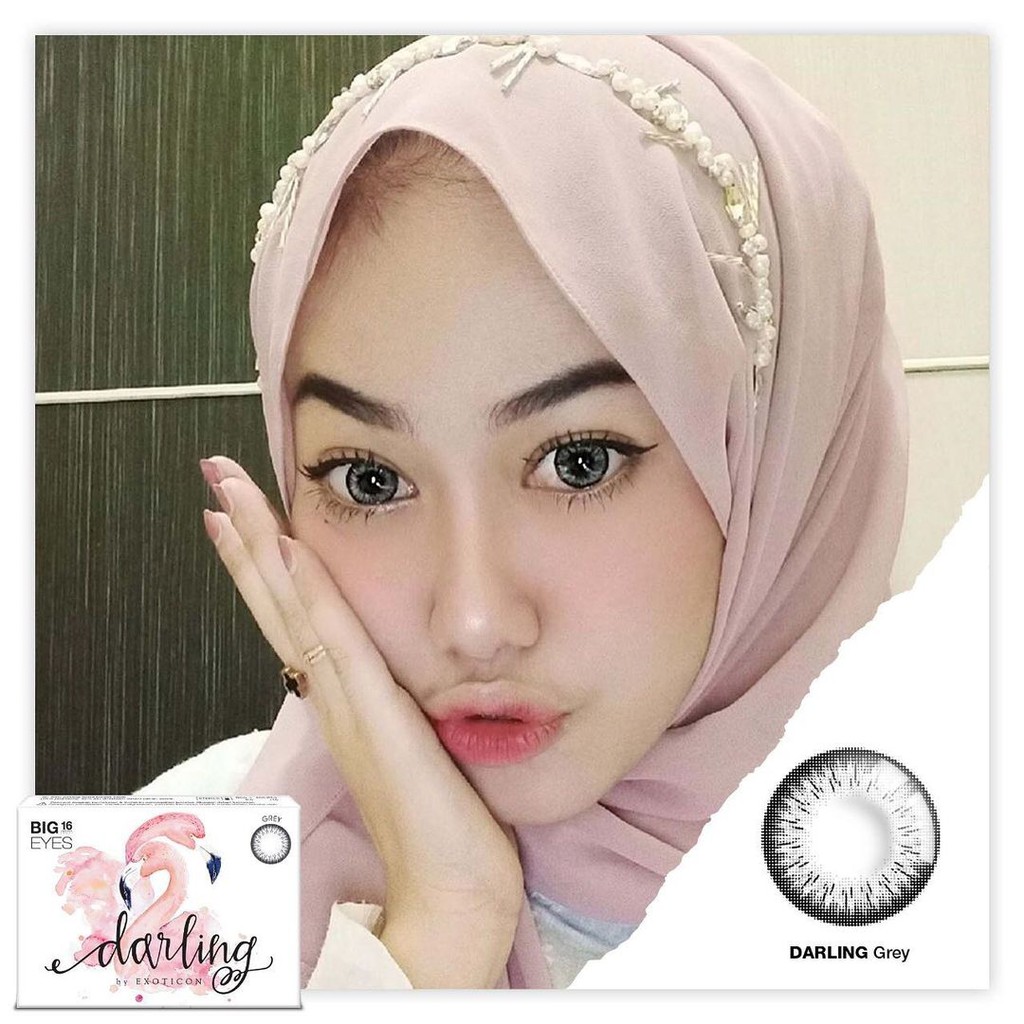 Softlens X2 Darling DIA 16.00mm MINUS BLACK GREY BROWN BLUE  ( -3.25 s/d -6.00 ) Big Eyes / Soflens