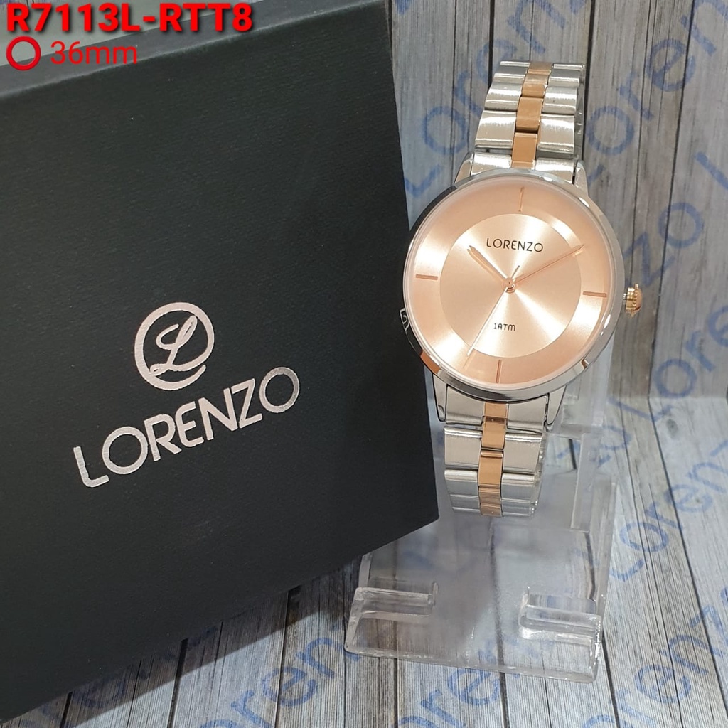 JAM TANGAN WANITA LORENZO 7113L 7113 ORIGINAL TALI RANTAI ANTI AIR