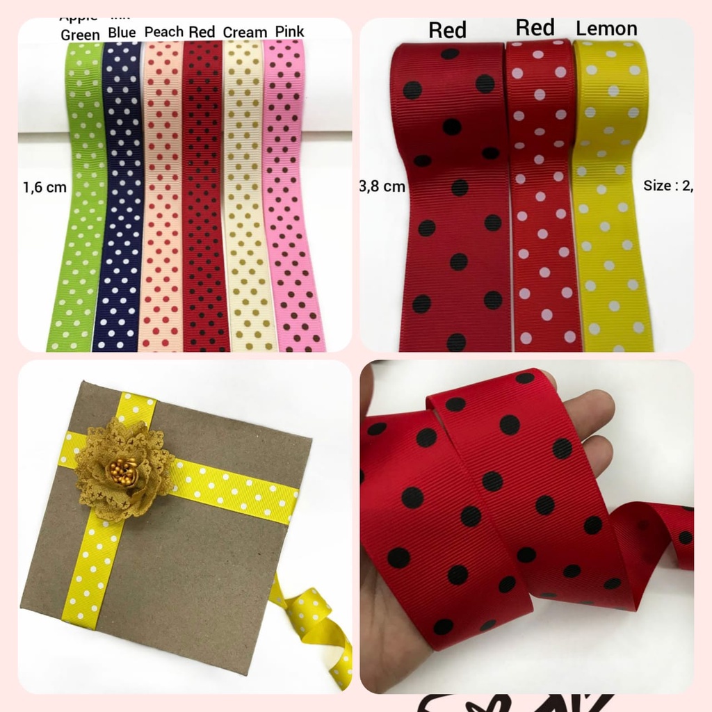 5 YARD PITA KADO HAMPERS POLKADOT | PITA GROSGRAIN MOTIF