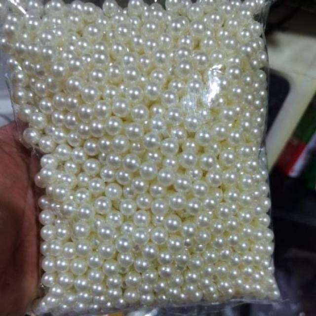 MUTIARA TINDIK 6MM DAN 8MM KUALITAS AA WARNA B/W BROKEN WHITE PAK BESAR