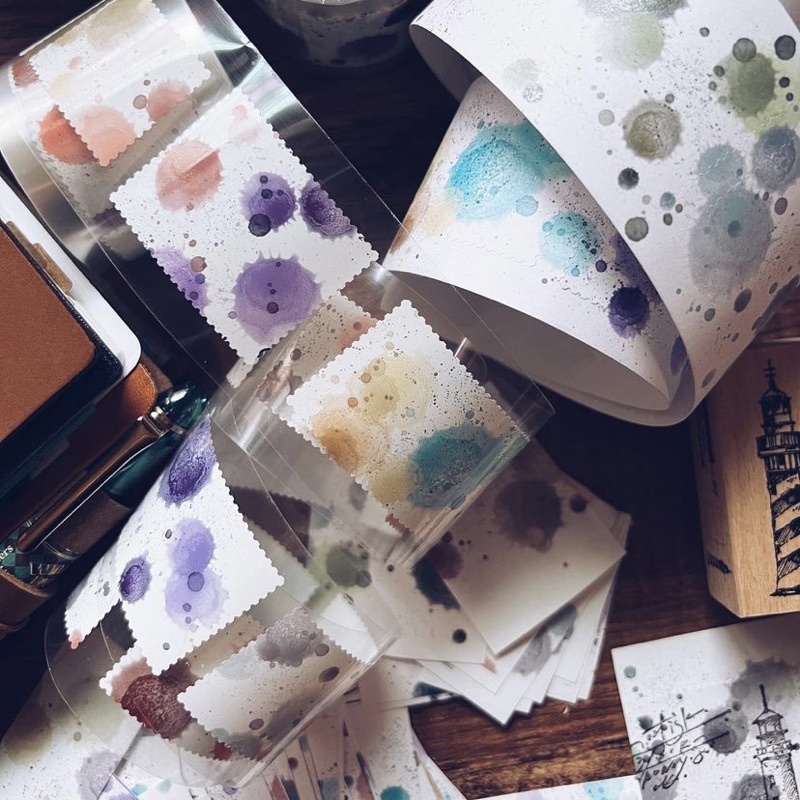 

[Sample] Lihao Paper Colorful Postmark Matte PET Tape Journal