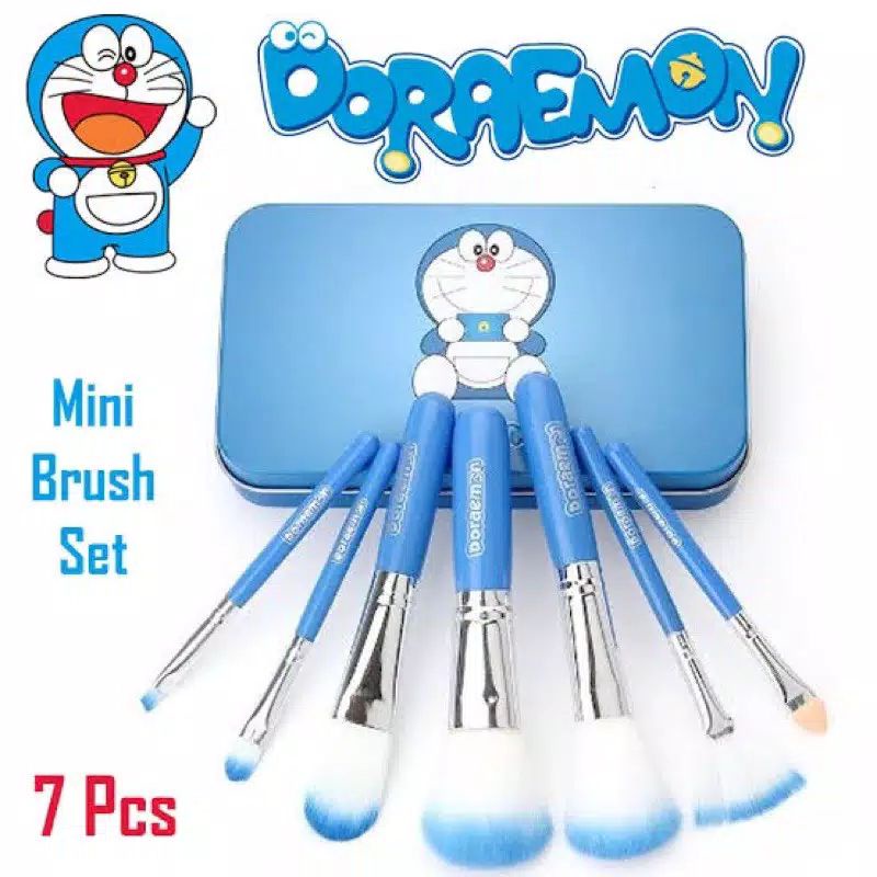 SET BRUSH MAKE UP KALENG (7 IN 1) CARTOON/KARTUN, MINI