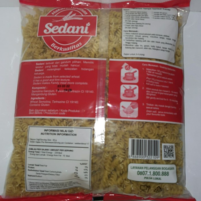 

PASTA-ANEKA- MAKARONI SEDANI SPIRAL 1KG -ANEKA-PASTA.