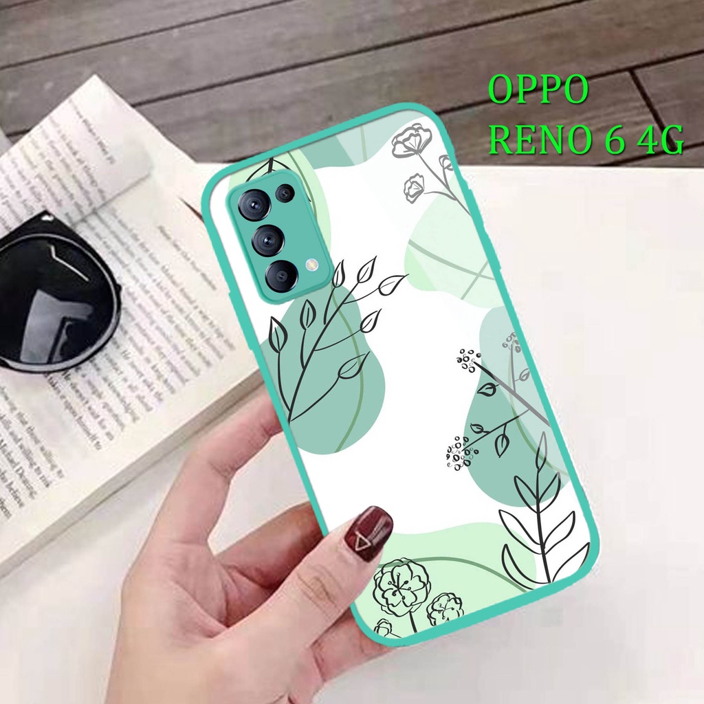 [G02] Softcase Kaca Mint OPPO RENO 6 4G ( Case Hp OPPO RENO 6 4G ) Casing Hp OPPO RENO 6 4G