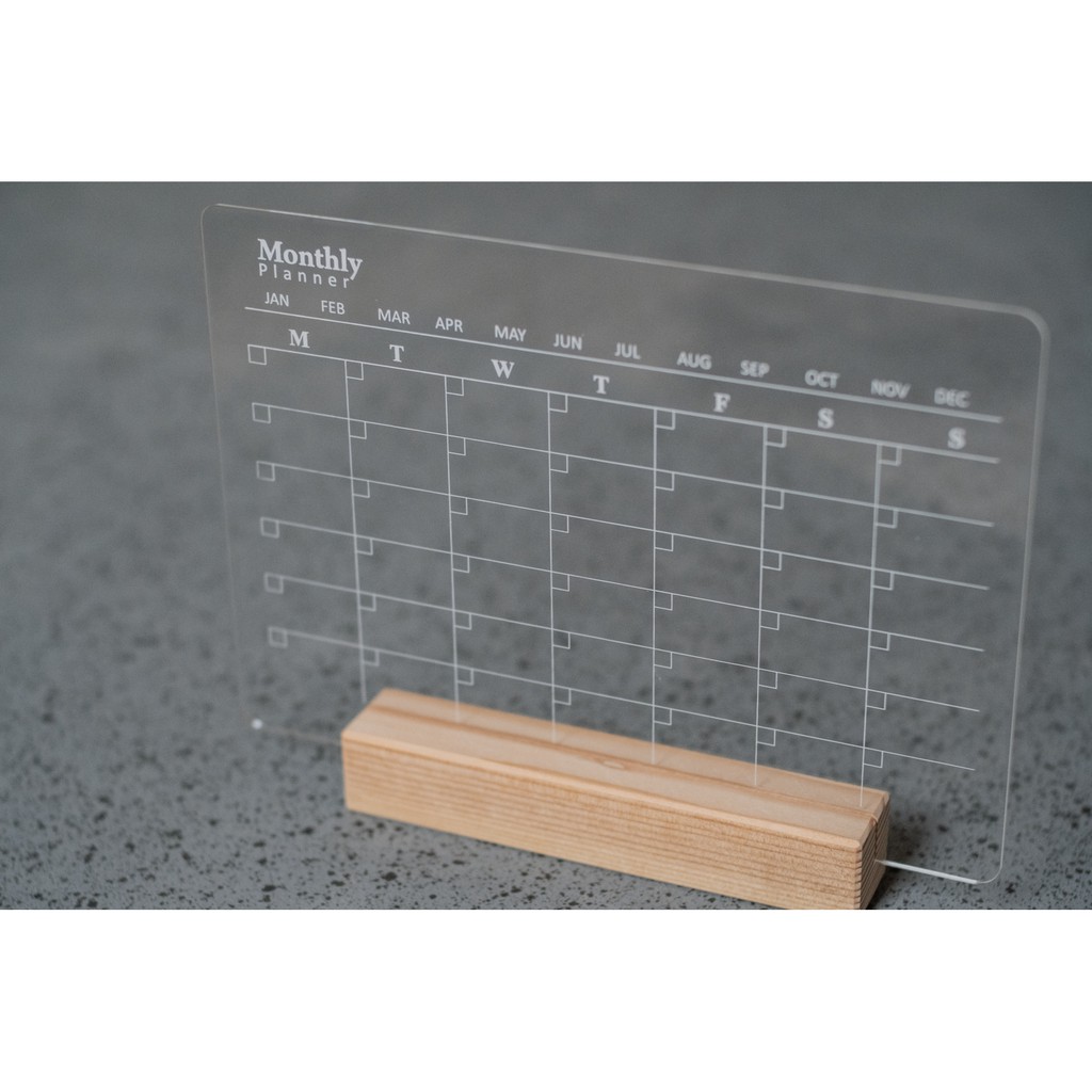 

Planner Estetik Akrilik Weekly Monthly , FREE SPIDOL. Acrylic Holder Kayu Minggu Bulan by Evan Cards