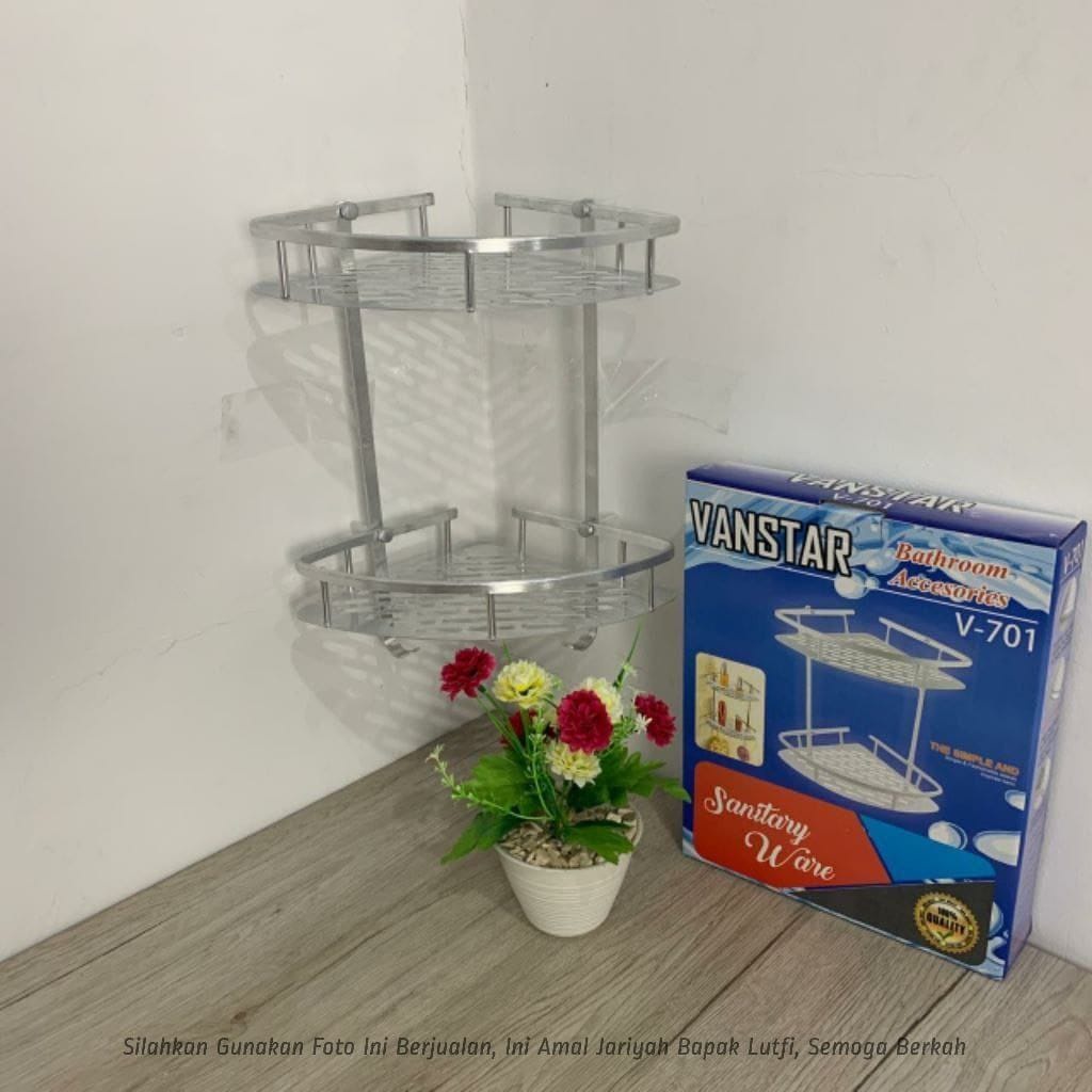 RAK SUDUT KAMAR MANDI STAINLISE