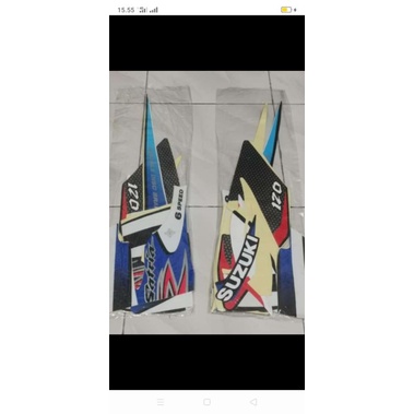 striping satria 2tak lumba biru putih