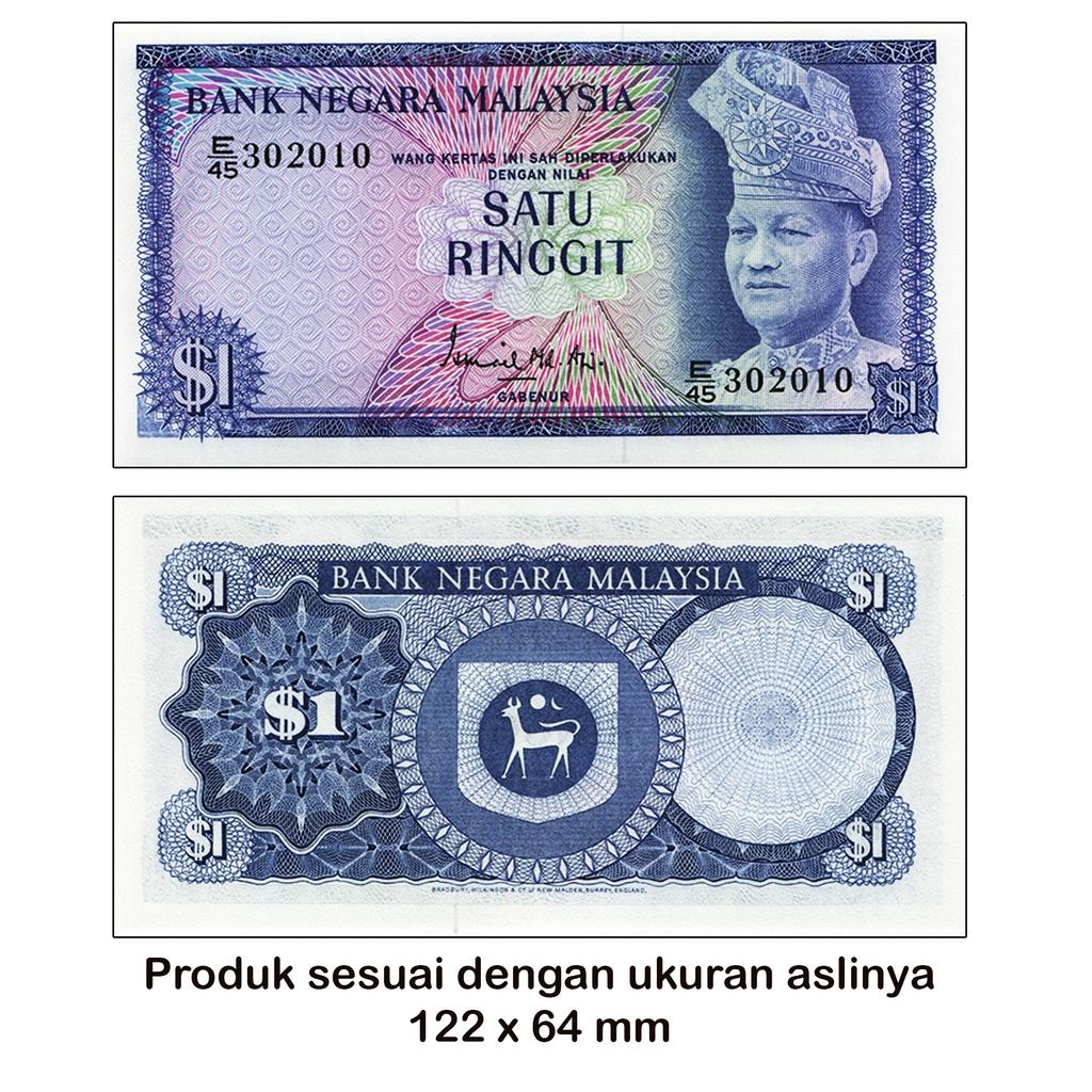 Uang Kuno malaysia 1 ringgit tahun 1976 souvenir replika repro