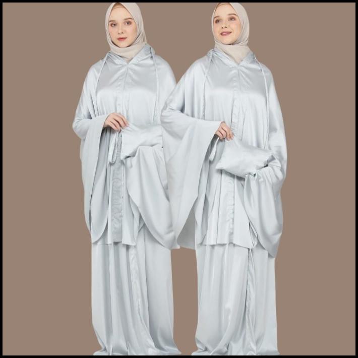 Mukena Premium Armani Silk Laser Cut - Ivory