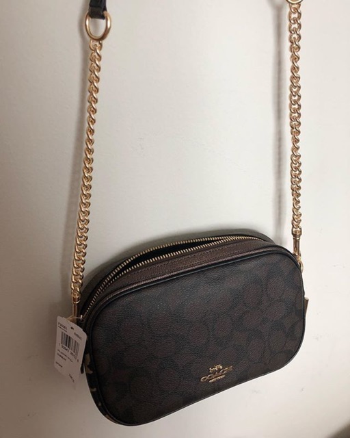 SOLD Coach Isla Chain Crossbody Signature Leopard
