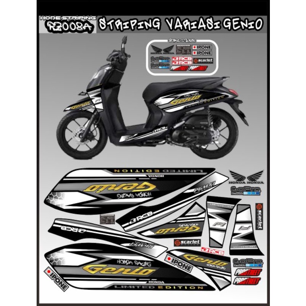 striping genio/decal variasi honda genio/stiker lis body honda genio