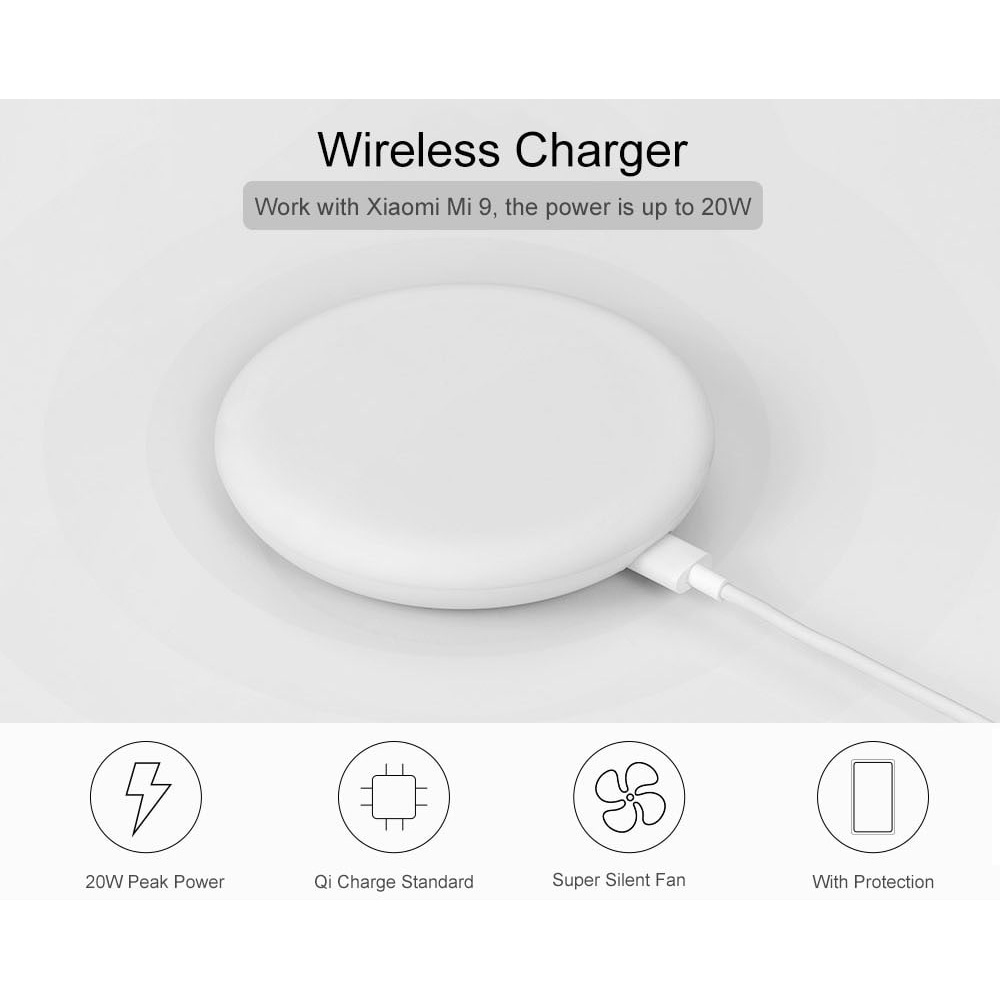 Xiaomi Qi Wireless Charger Dock Fast Charge 20W - MDY-10-EP - White