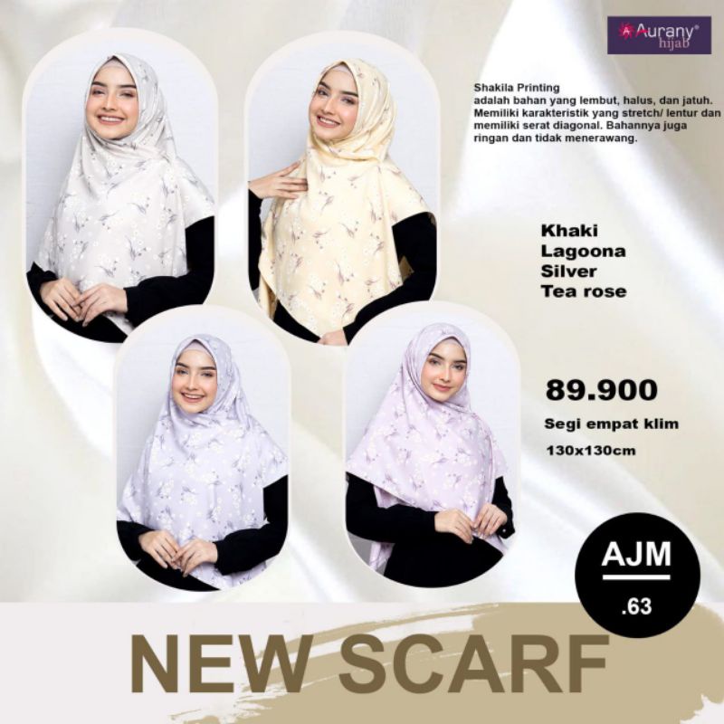 Jilbab Segi Empat Motif Size 130x130cm