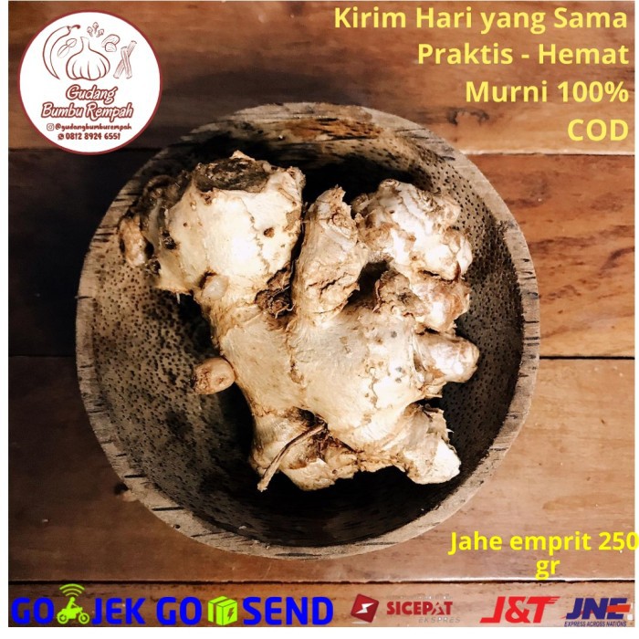 

`509 Jahe Emprit 250 gr Rempah Bumbu Dapur Super aneka bumbu dapur empon empon