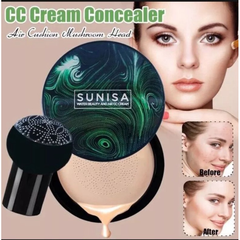bedak Sunisa water beauty and air CC cream foundation  BB cream with mushroom
