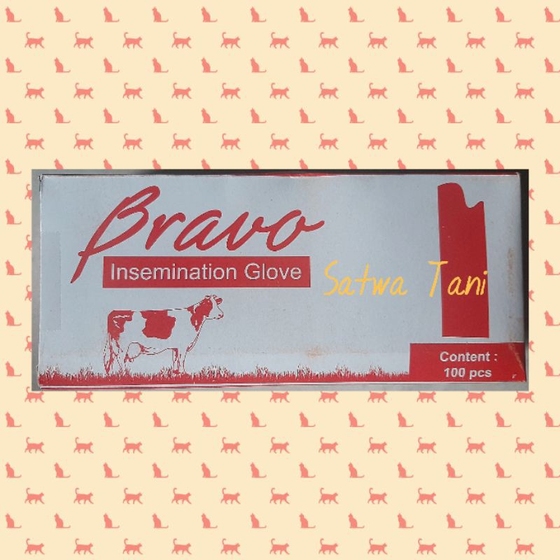 Glove 2 jari isi 100 biji (sarung tangan inseminasi buatan dll)