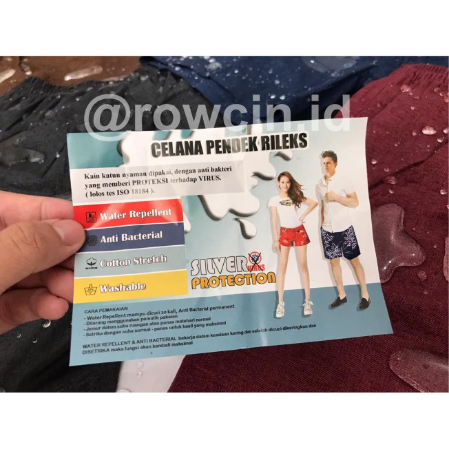 CELANA KOLOR PENDEK ANTI AIR ANTI BAKTERI FULL KATUN UNISEX PRIA DAN WANITA (BOXER)