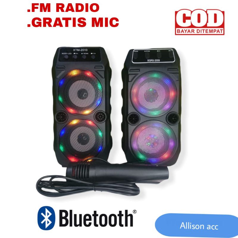 SPEAKER BLUETOOTH PORTABEL KARAOKE SPIKER SALON KARAOKE BLUETOOTH MUSIC BOX XTM 2010 SQRS 2009