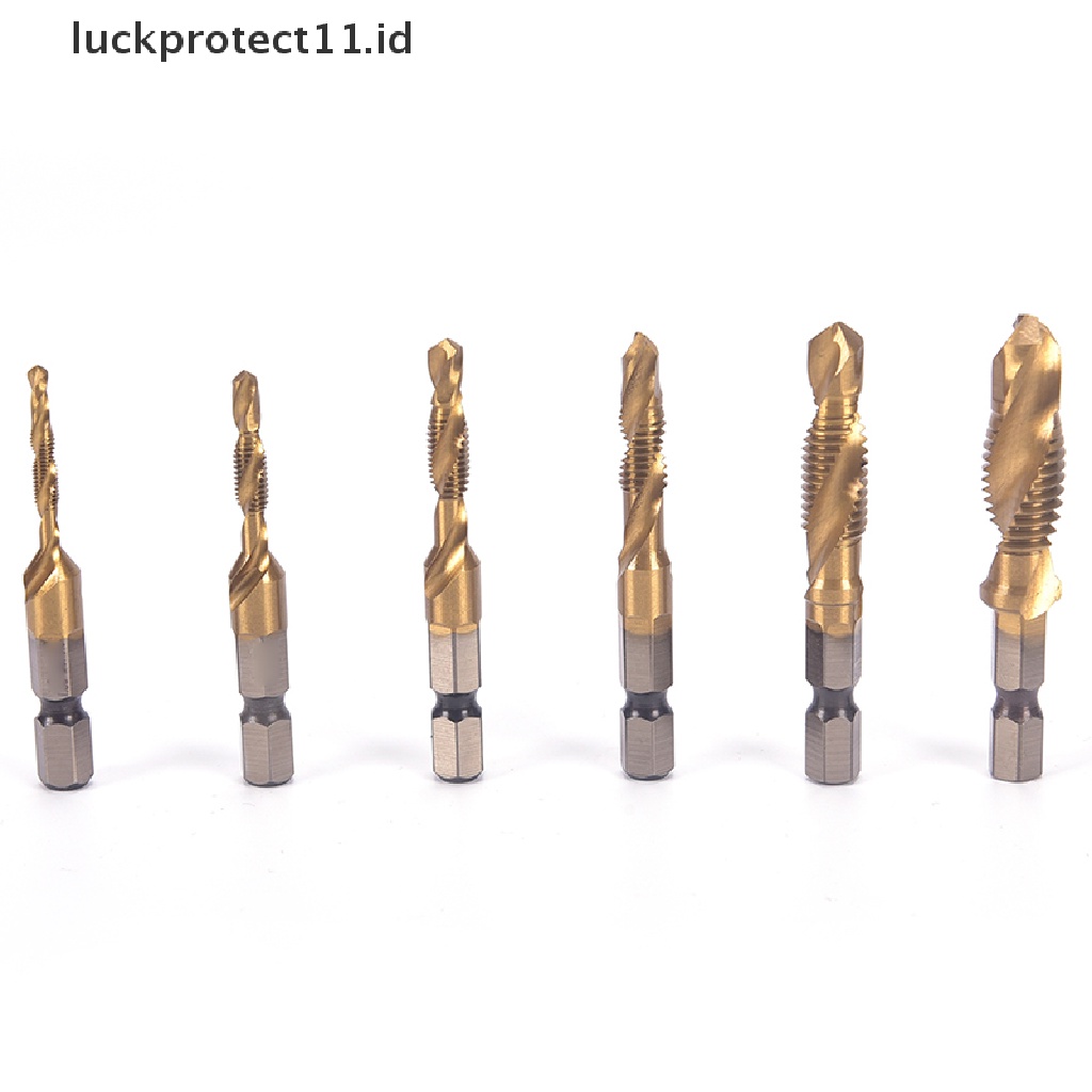 //HG&amp;ID// M3-M10 Hex Shank Titanium Plated HSS Hand Screw Thread Metric Tap Drill Bits .