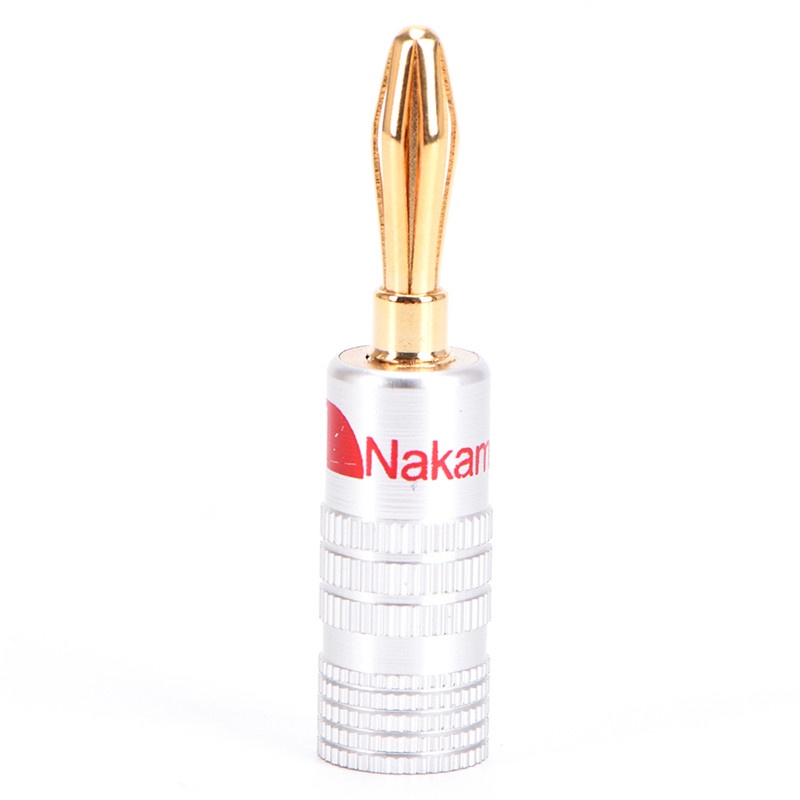 Nakamichi 10Pcs Konektor Banana Plug Male Lapis Emas Bahan Tembaga Untuk Speaker
