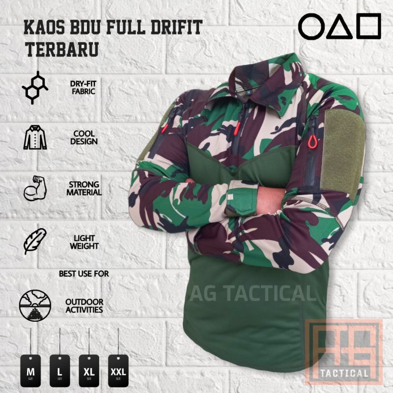 Kaos BDU Dryfit Tactical V Terbaru Dryfit Kombinasi Loreng Termurah