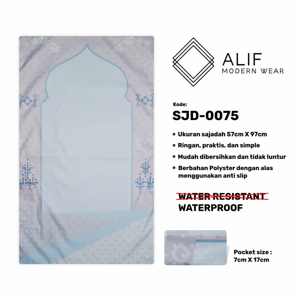 ALIF SAJADAH TRAVEL / SAKU / PORTABLE / WATERPROOF ( ALIF MODERN WEAR SJD-0075 )