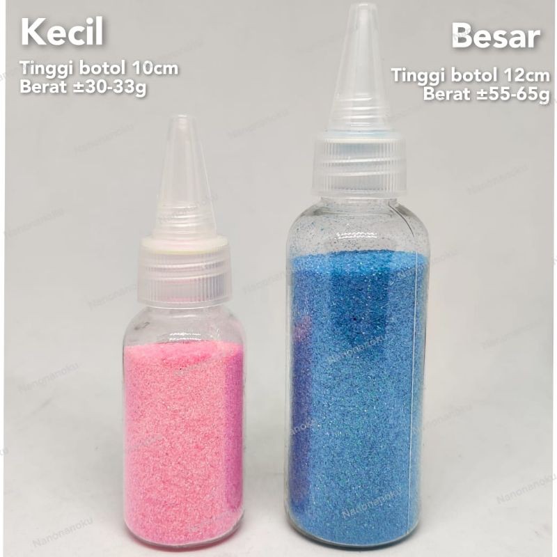 Glitter Botol Bubuk/Serbuk Warna (2 ukuran)