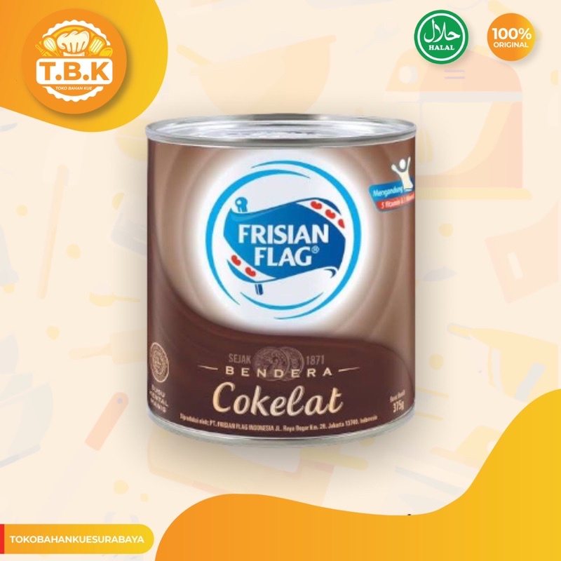 

Susu Kental Manis Bendera Coklat Kaleng 370gr / Frisian Flag SKM / Toko Bahan Kue TERMURAH