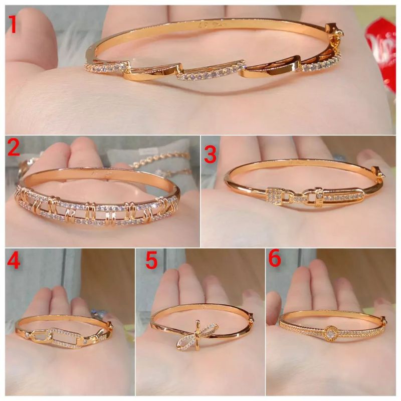 La Vienne - Gelang Bangle Titanium wanita- 5 Variasi Atisa