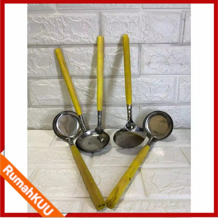 IRUS SAYUR GAGANG KAYU PENDEK / SENDOK SAYUR/ SENDOK KUAH