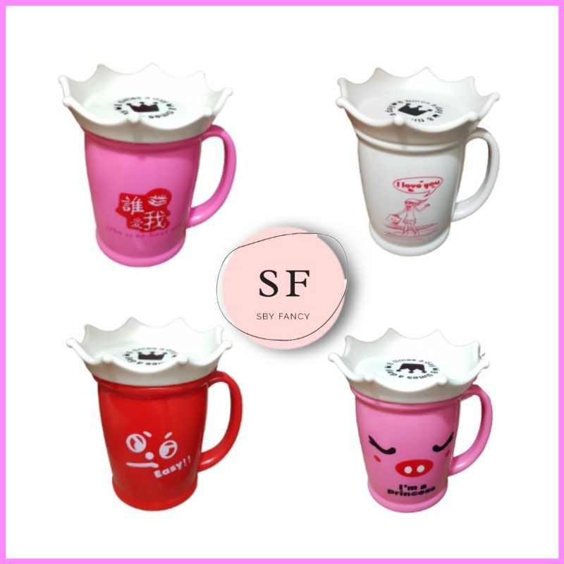 CANGKIR / MUG / GELAS MELAMIN TUTUP MAHKOTA
