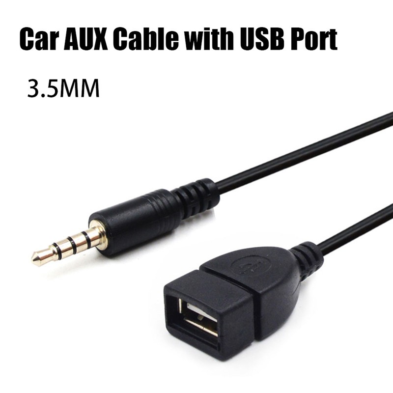 Kabel Adapter Konverter Audio Aux Jack 3.5mm Male Ke Usb 2.0 Tipe A Female Otg Untuk Aksesoris Mobil