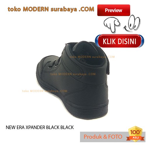 NEW ERA XPANDER BLACK BLACK sepatu sekolah anak boots sneakers