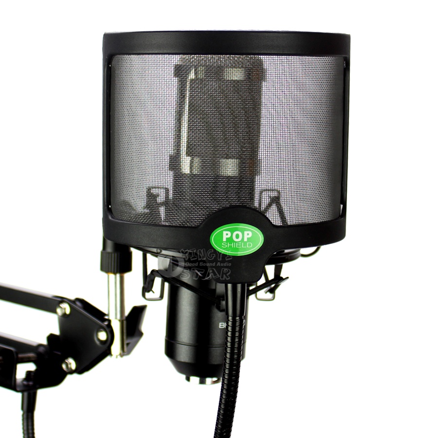 Pop Filter Pop Shield Flexible Filter Windshield Microphone Cover - Black