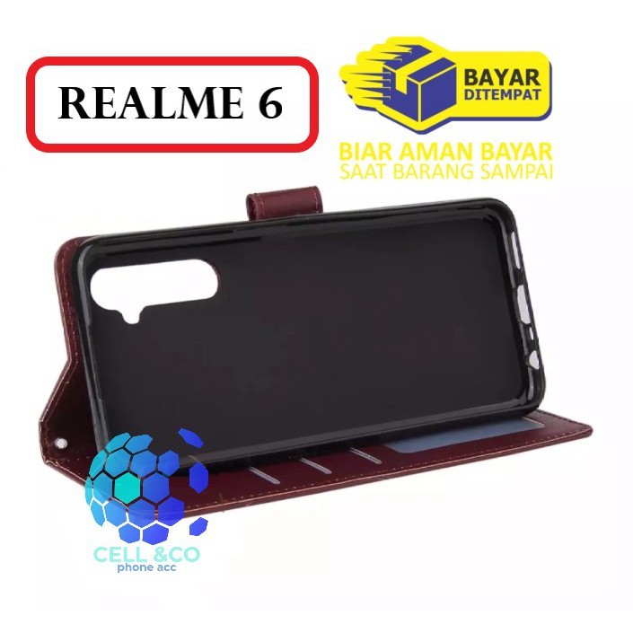 Flip cover REALME 6 Flip case buka tutup kesing hp casing hp flip case leather wallet