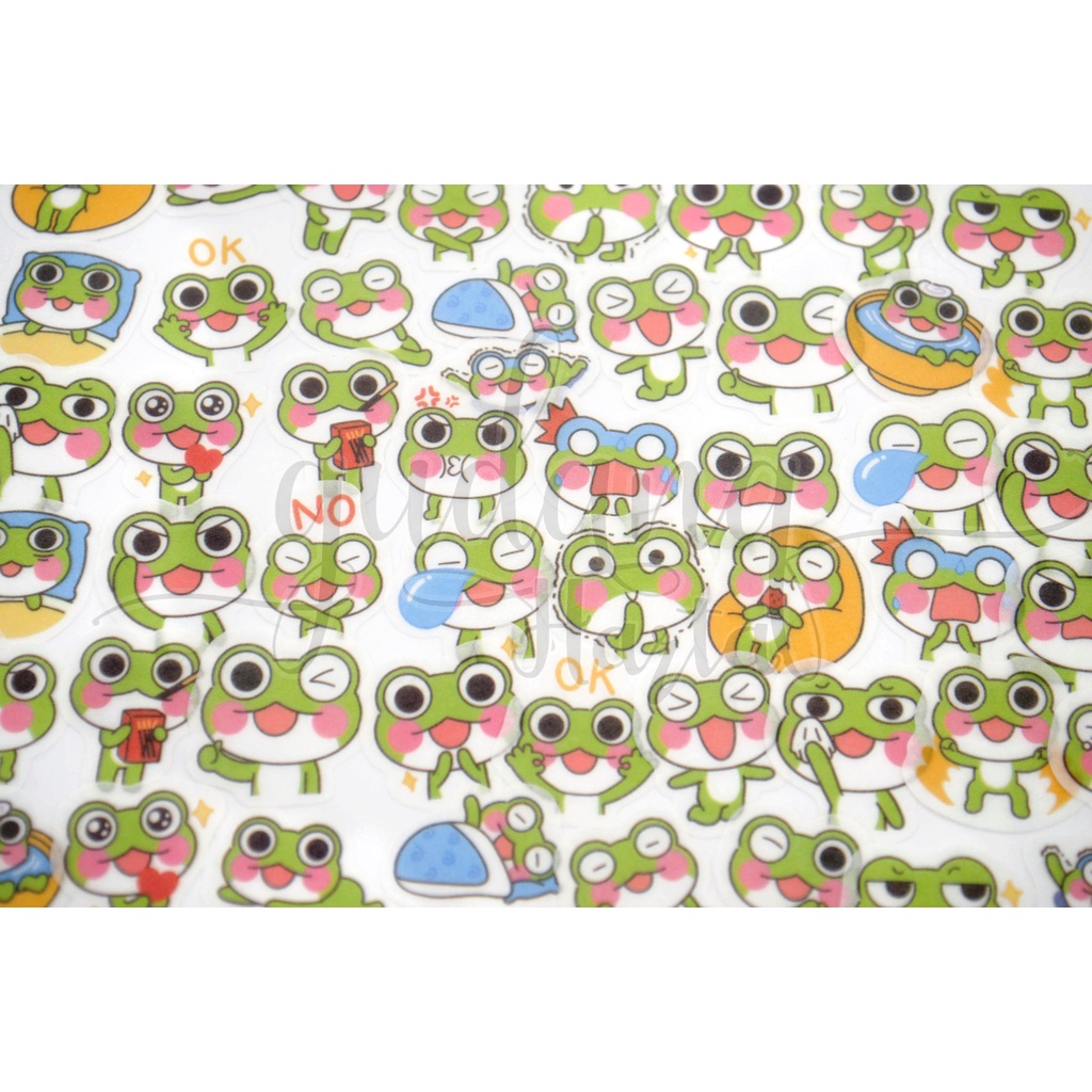 Stiker Red Cheek Frog Sticker Motif Katak leher Merah DIY GH 303742