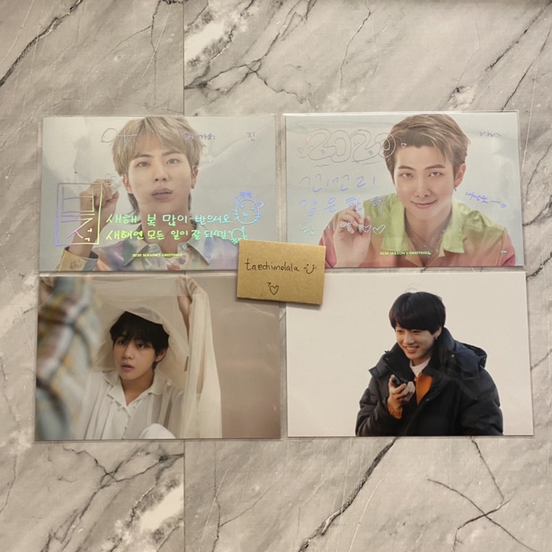 bts sg20 season’s greetings 2020 message postcard namjin namjoon seokjin rm jin & oneul live photo t