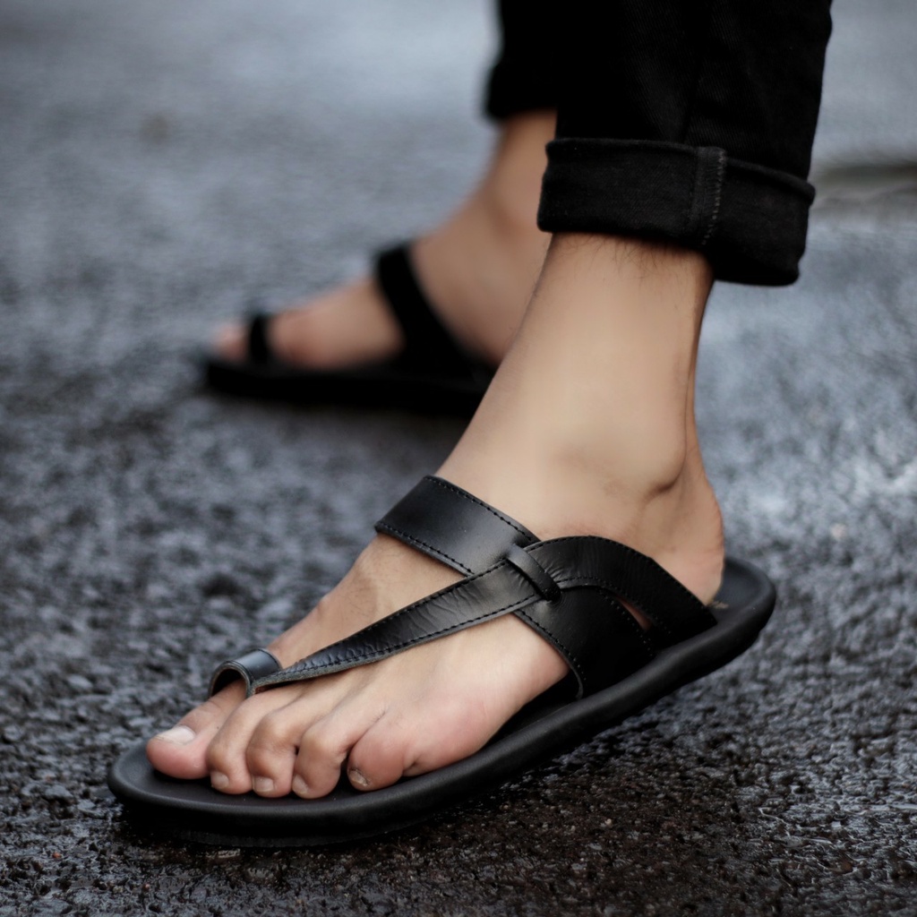Sandal Jepit CEVANY Original Pria Kulit Asli Casual Jepit Jari Jempol Flat Teplek Distro Import Mode