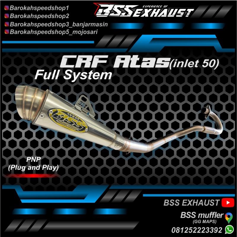 knalpot BSS ORIGINAL klx dan crf dan yamaha wr type atas inlet 50 bss orginal sidoarjo