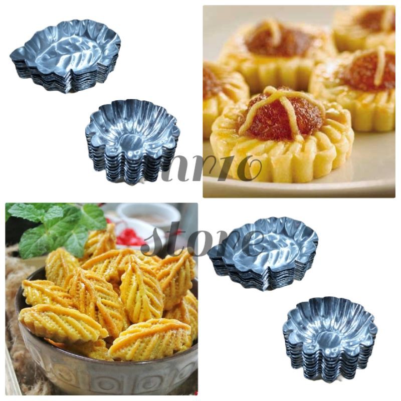 1 set cetakan kue nastar daun 40 pcs,cetakan kue nastar bulat 40 pcs/cetakan kue kering