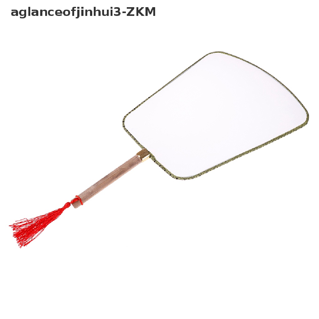 [AGID] White Elegant Hand Fan Gong fan blank children DIY art painted fan [zkm]