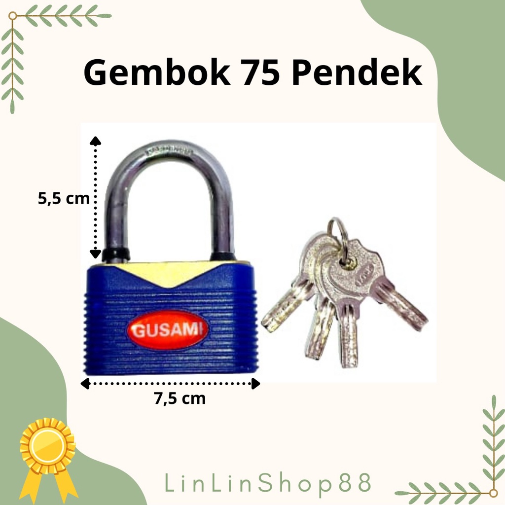 Gembok Rumah Pagar Anti Karat Pendek 75mm Model Baru