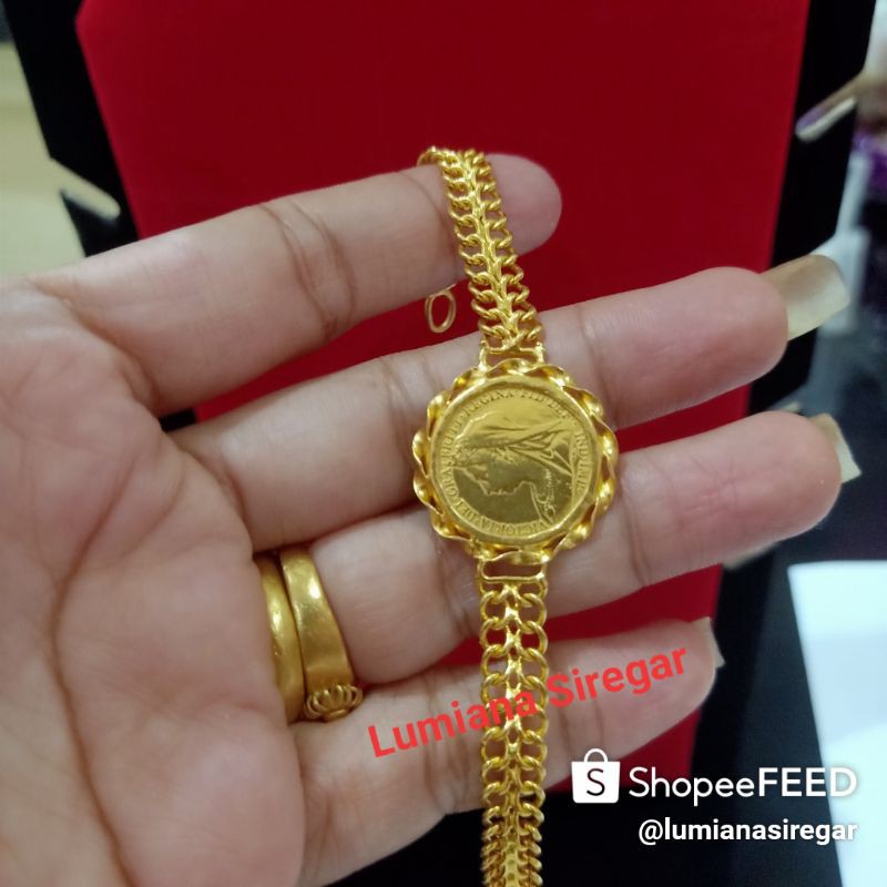 Gelang Koin Mas LM London 24k 99,9% Lumiana Siregar Emas Toba